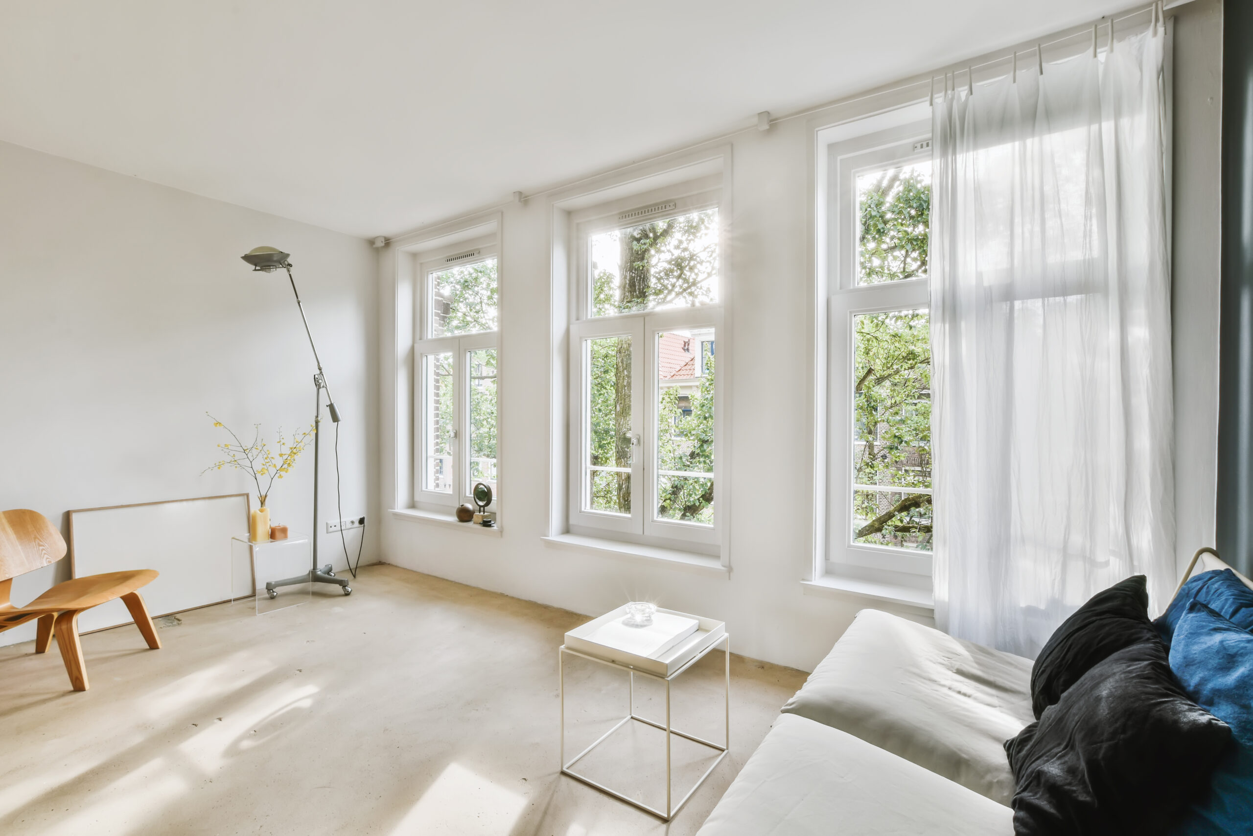 Three beautiful, newly installed windows in a room