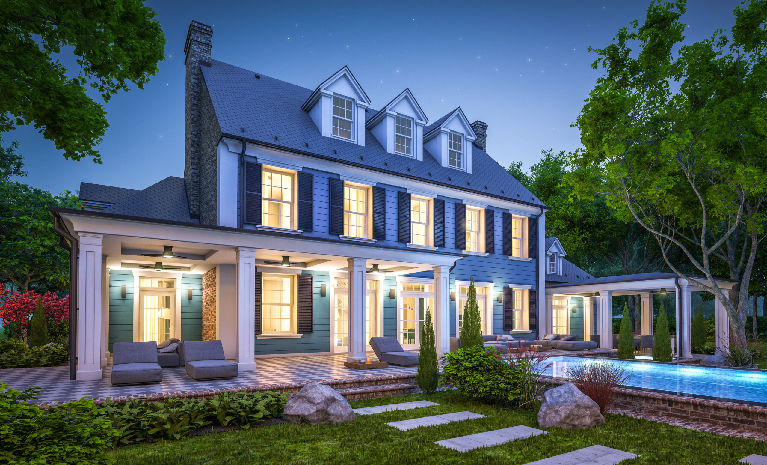 Home with beautiful windows, siding, and roof