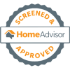 Screened and home advisor approved badge.